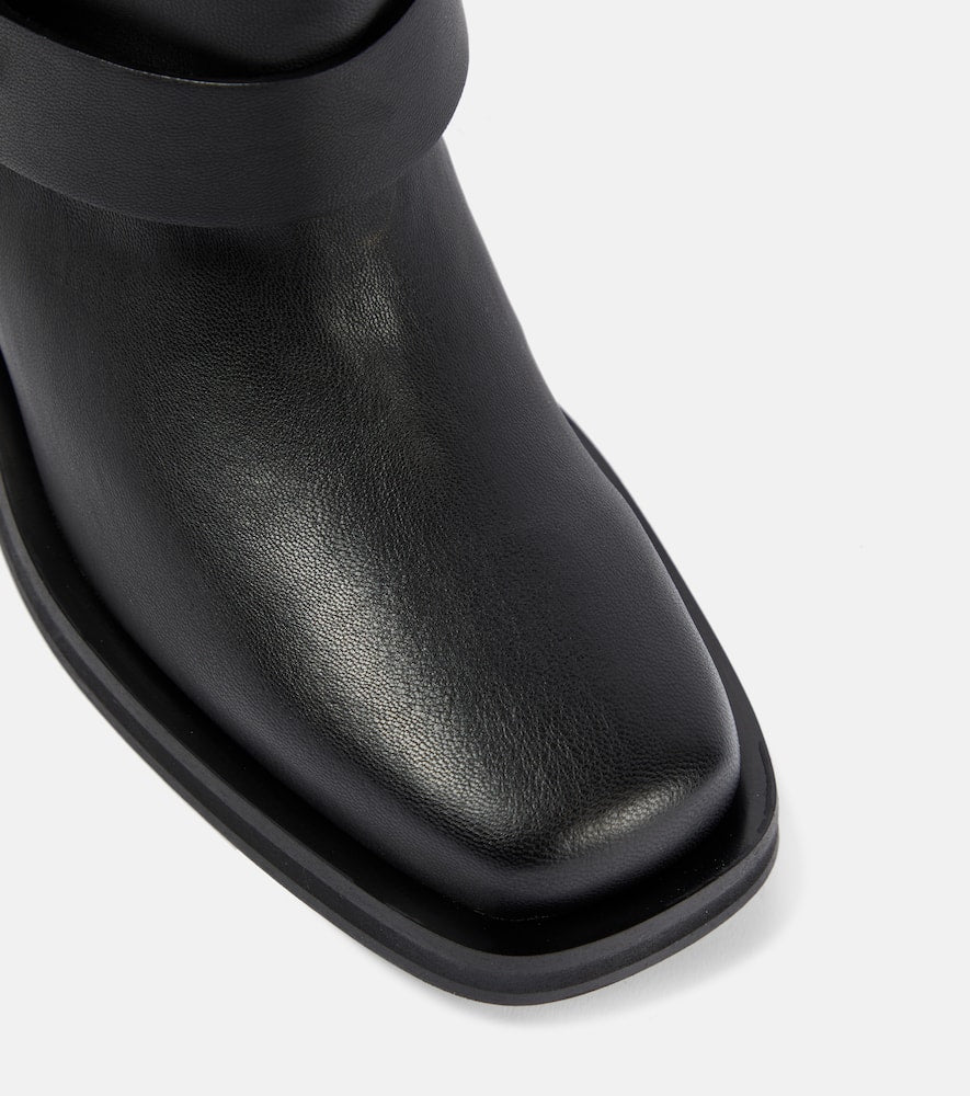 Ganni Faux leather biker boots