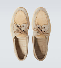 John Lobb Foil suede boat shoes