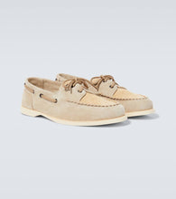 John Lobb Foil suede boat shoes