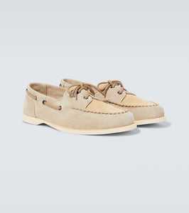 John Lobb Foil suede boat shoes