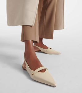 Max Mara Leather slingback ballet flats