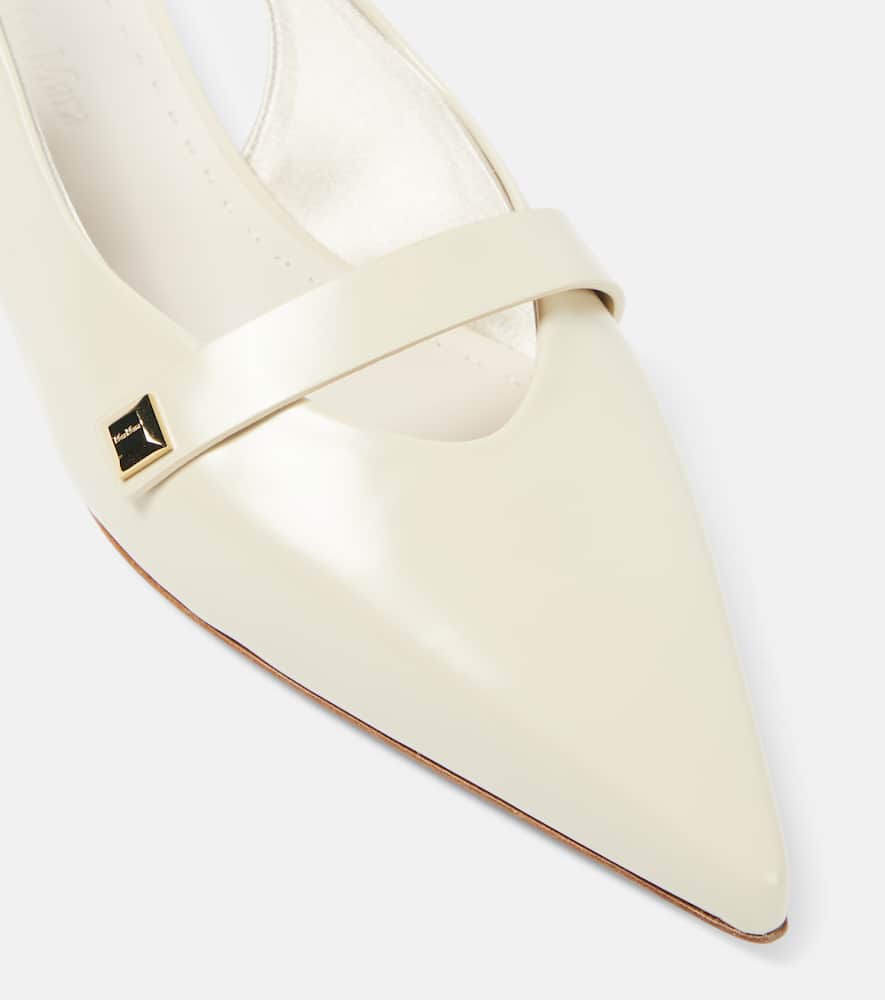 Max Mara Leather slingback ballet flats