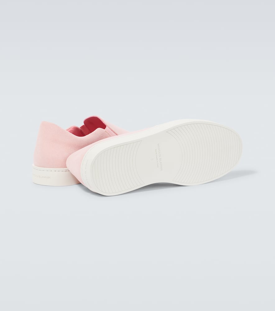 Manolo Blahnik Nadores suede slip-on shoes