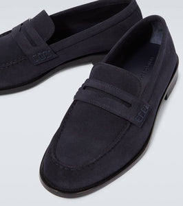 Manolo Blahnik Perry suede penny loafers