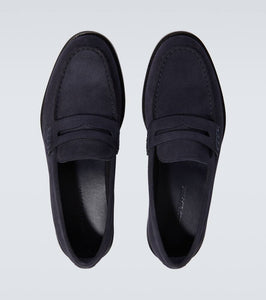 Manolo Blahnik Perry suede penny loafers