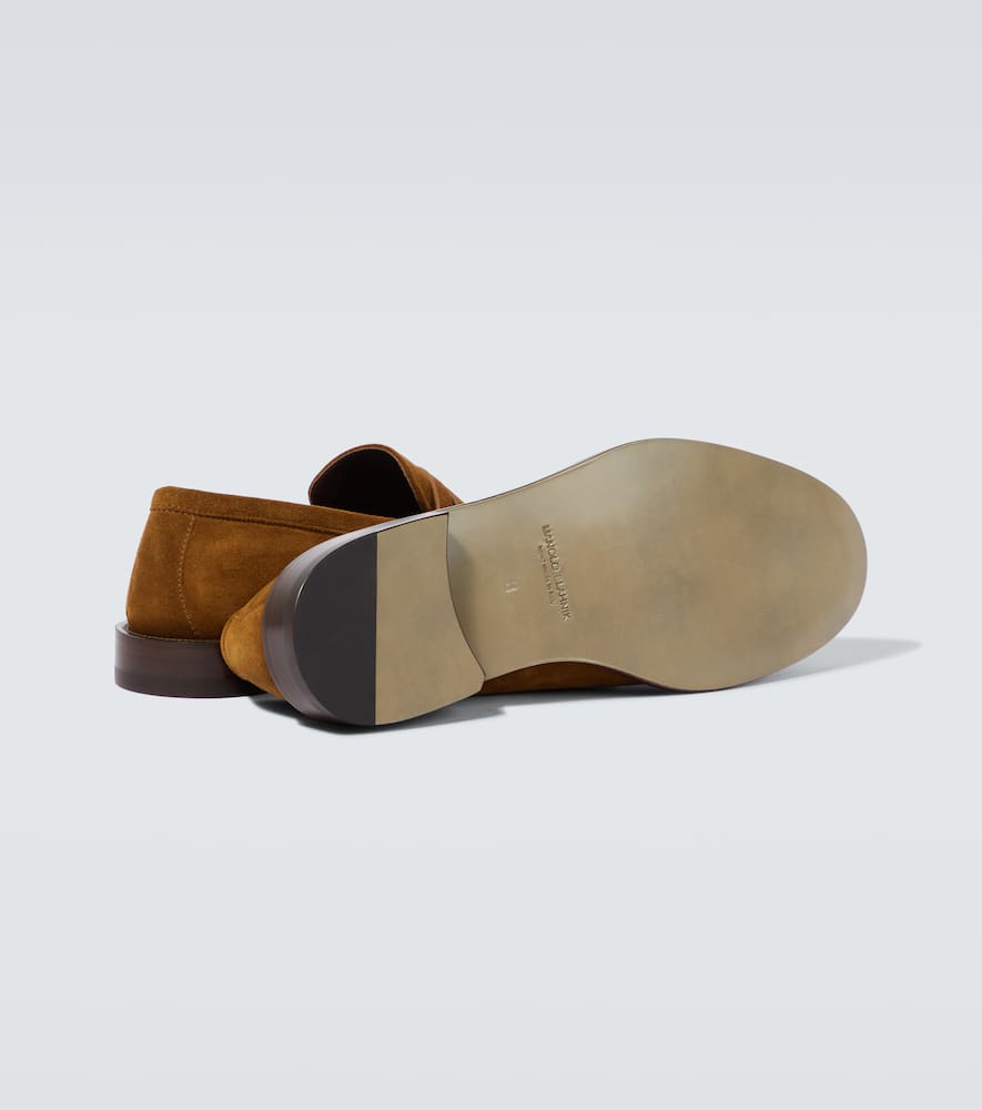 Manolo Blahnik Perry suede penny loafers