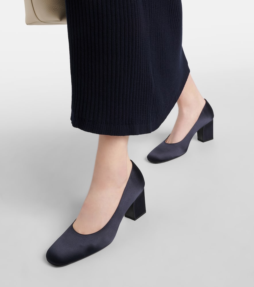 The Row Fiore satin pumps