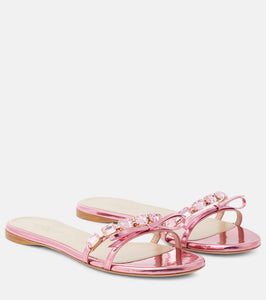 Giambattista Valli Embellished mirrored leather sandals