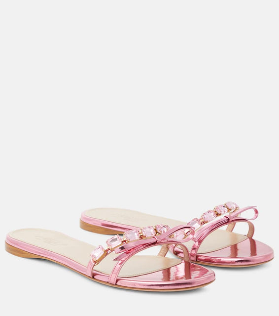 Giambattista Valli Embellished mirrored leather sandals