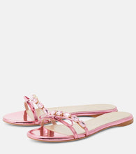 Giambattista Valli Embellished mirrored leather sandals