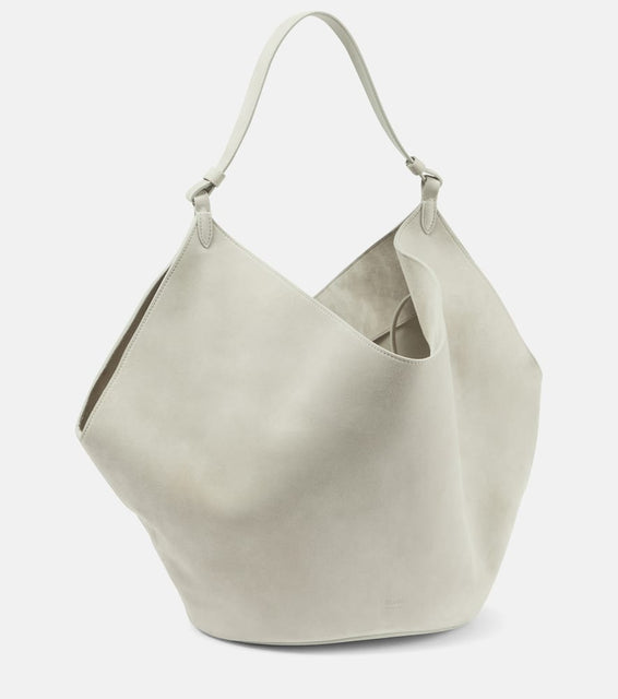 Khaite Lotus Medium suede tote bag. Shop Khaite Tote Bags for women now.