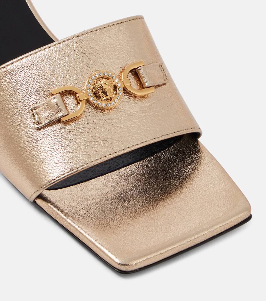 Versace Medusa '95 metallic leather mules