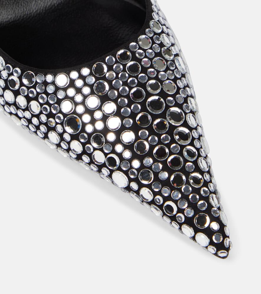 Versace Crystal-embellished leather pumps