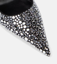 Versace Crystal-embellished leather pumps