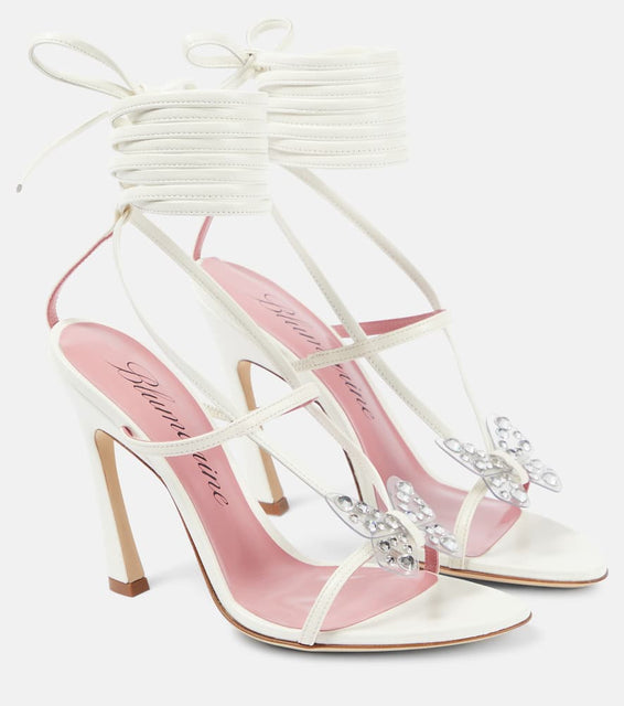 Blumarine Butterfly 105 leather sandals