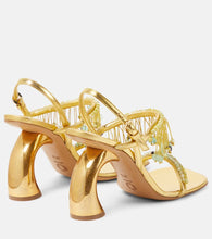 Dries Van Noten 95 beaded metallic leather sandals