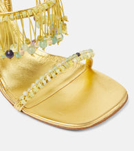 Dries Van Noten 95 beaded metallic leather sandals