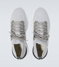 Brunello Cucinelli Leather-trimmed knitted slip-on sneakers