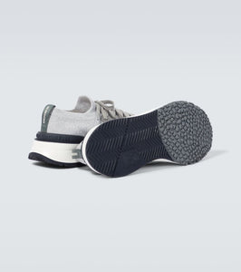 Brunello Cucinelli Leather-trimmed knitted slip-on sneakers