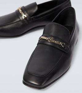 Christian Louboutin MJ Moc chain-detail leather loafers