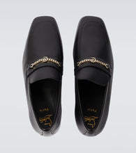 Christian Louboutin MJ Moc chain-detail leather loafers