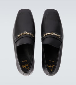 Christian Louboutin MJ Moc chain-detail leather loafers