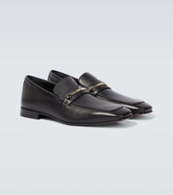 Christian Louboutin MJ Moc chain-detail leather loafers