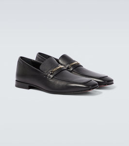 Christian Louboutin MJ Moc chain-detail leather loafers