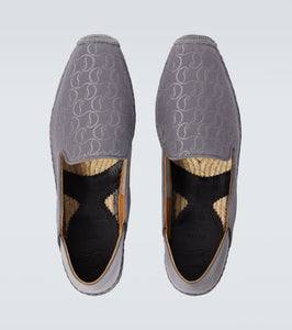 Christian Louboutin Espadon leather-trimmed jacquard espadrilles