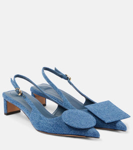 Jacquemus Les Slingbacks Duelo denim slingback pumps