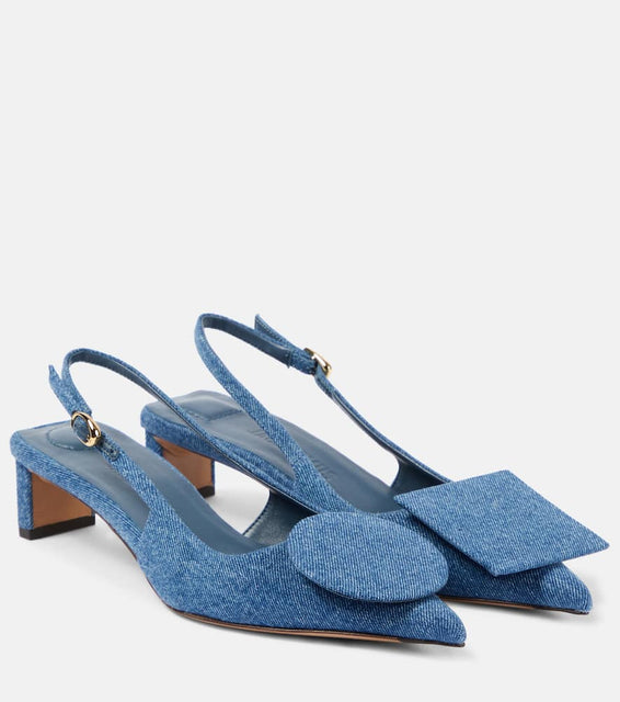 Jacquemus Les Slingbacks Duelo denim slingback pumps
