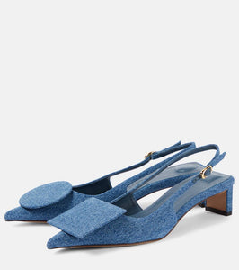 Jacquemus Les Slingbacks Duelo denim slingback pumps