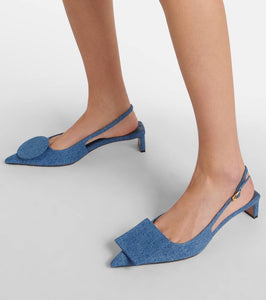 Jacquemus Les Slingbacks Duelo denim slingback pumps