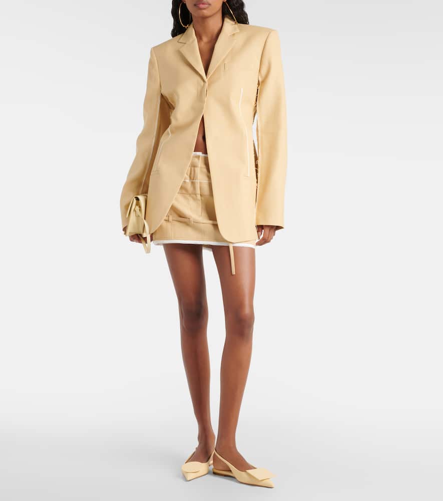 Jacquemus Les Slingbacks Duelo Plates leather slingback flats