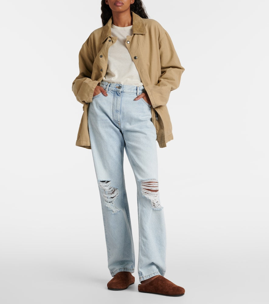 The Row Hugo suede mules