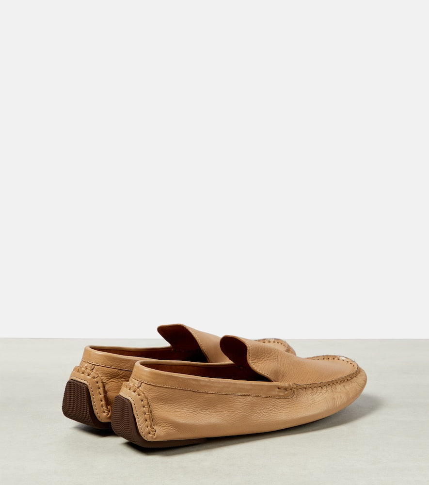 The Row Lucca leather loafers