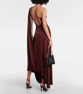 Stella McCartney Caped one-shoulder satin gown