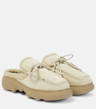 Burberry EKD shearling-lined suede mules
