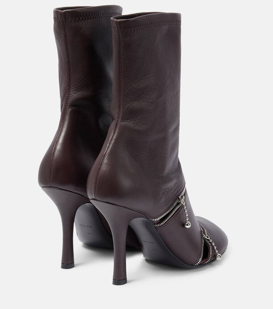 Burberry Peep leather ankle boots