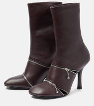 Burberry Peep leather ankle boots