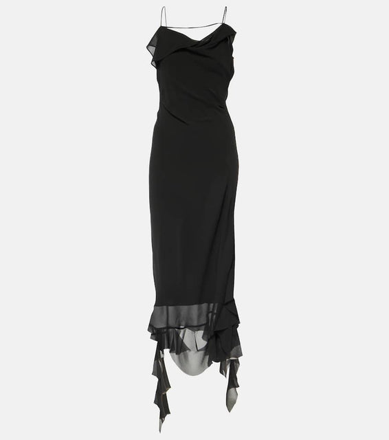 Acne Studios Ruffled asymmetric midi dress