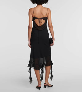 Acne Studios Ruffled asymmetric midi dress