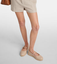 Gianvito Rossi Leather and raffia espadrilles