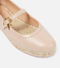 Gianvito Rossi Leather and raffia espadrilles
