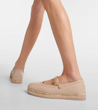 Gianvito Rossi Leather and raffia espadrilles