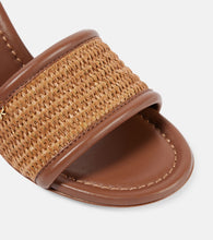 Gianvito Rossi Marbella leather-trimmed raffia mules