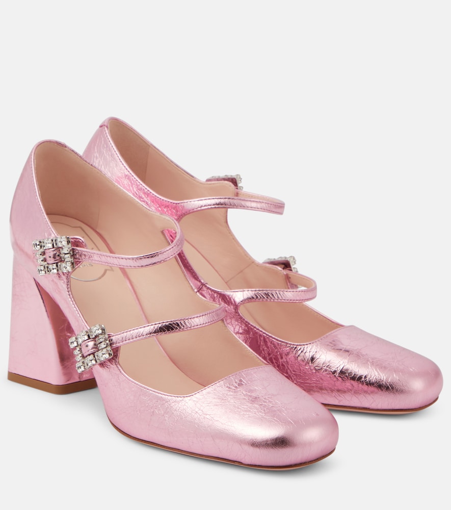 Roger Vivier Tr√É¬®s Vivier Babies Mini metallic leather pumps - Roger Vivier Tr√É�®s Vivier Babies 迷你金属色皮革高跟鞋