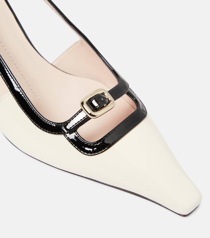 Roger Vivier Viv√¢¬Ä¬ô Canard patent leather slingback pumps