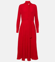 Valentino Tie-neck silk midi dress