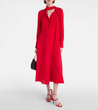 Valentino Tie-neck silk midi dress